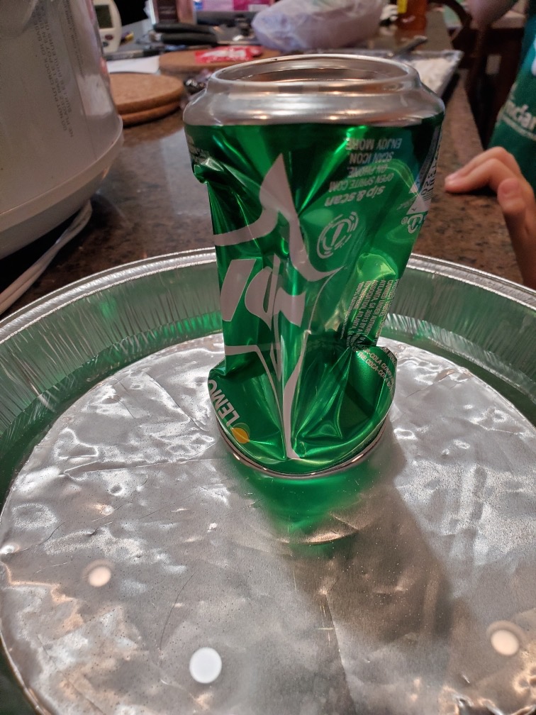 A drink can utilized during OU CIMMS Director Greg McFarquhars OU CIMMS Science Class. In Clouds in the kitchen