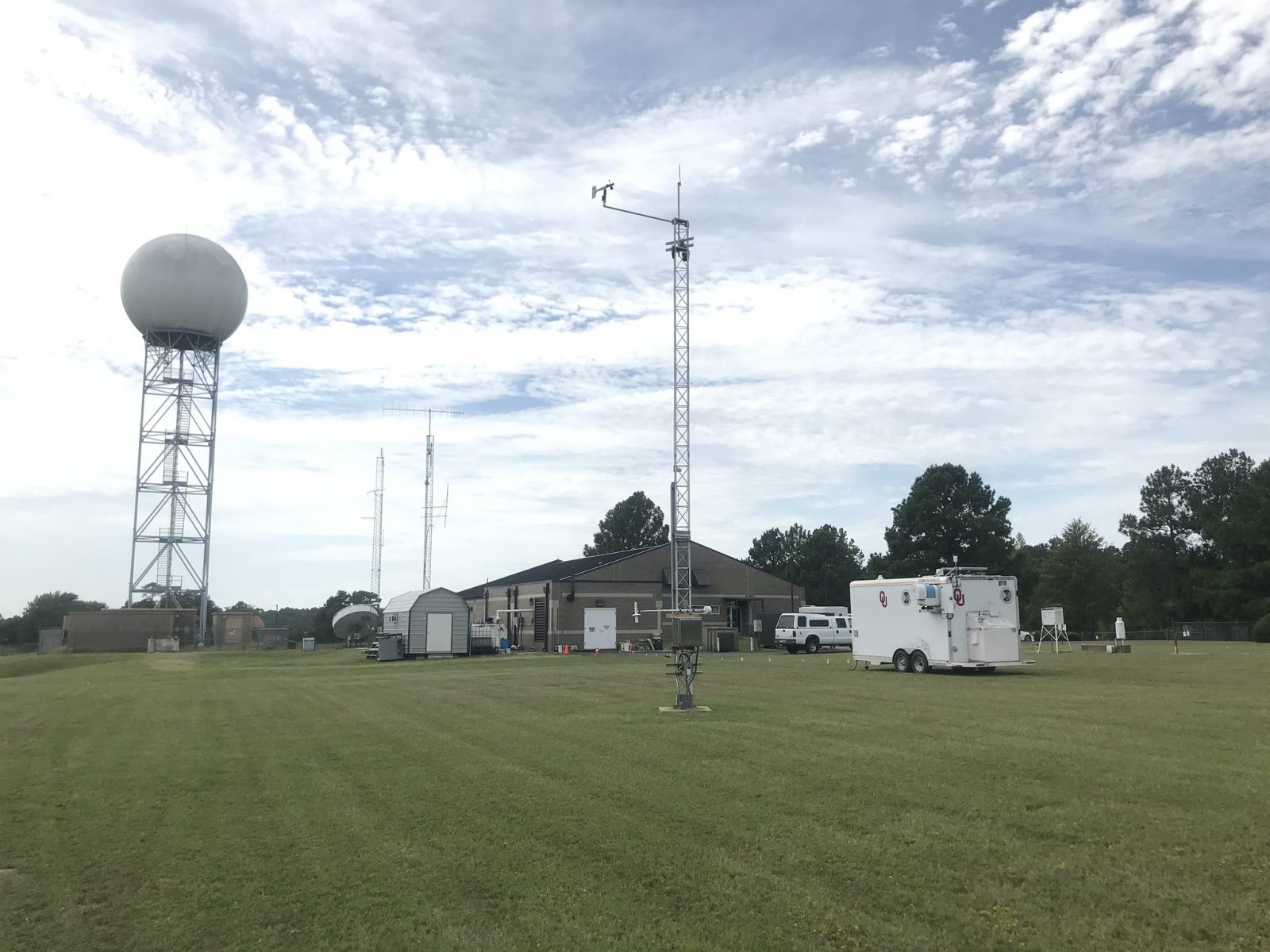 The CLAMPS trailer in Shreveport, Louisiana at the NWS Forecast Office as part of an OU CIMMS and NOAA NSSL experiment. (Photo by Matthew Carney/OU)